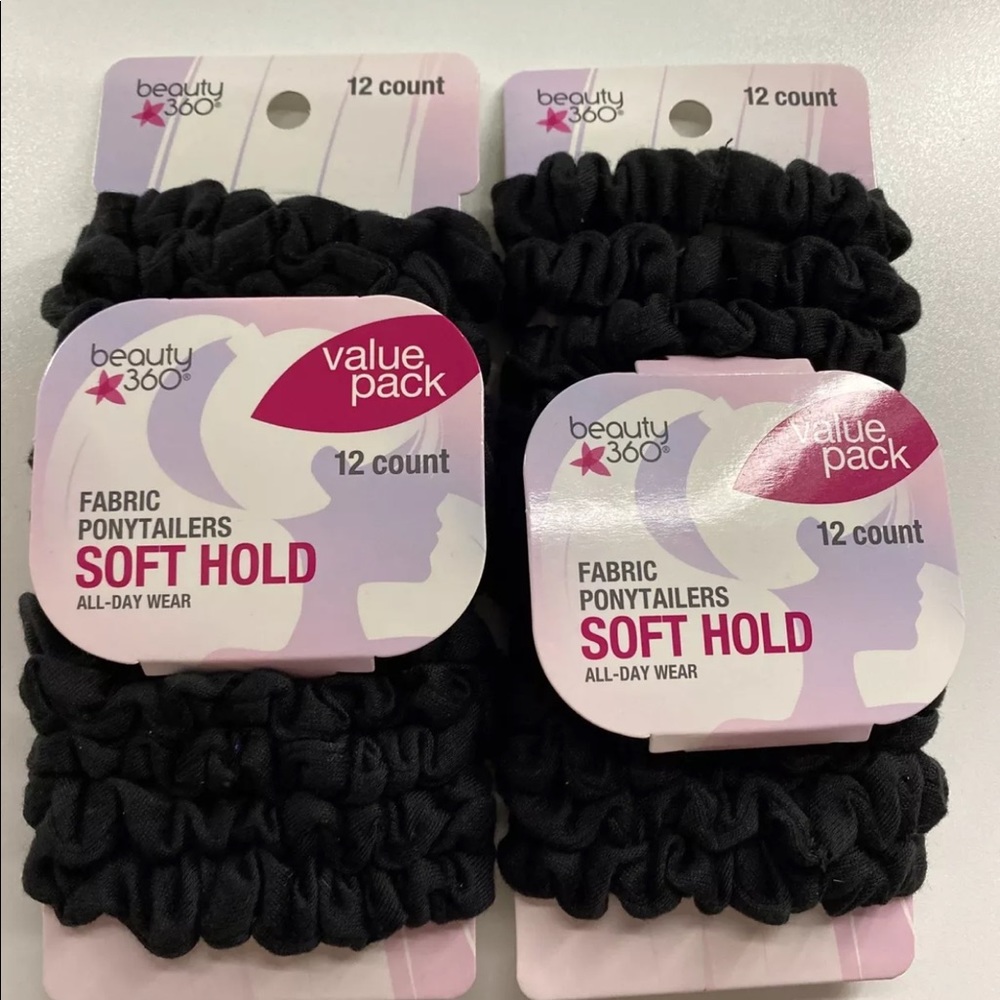 NEW 2 Packs of Beauty 360 Value Packs Black Fabric